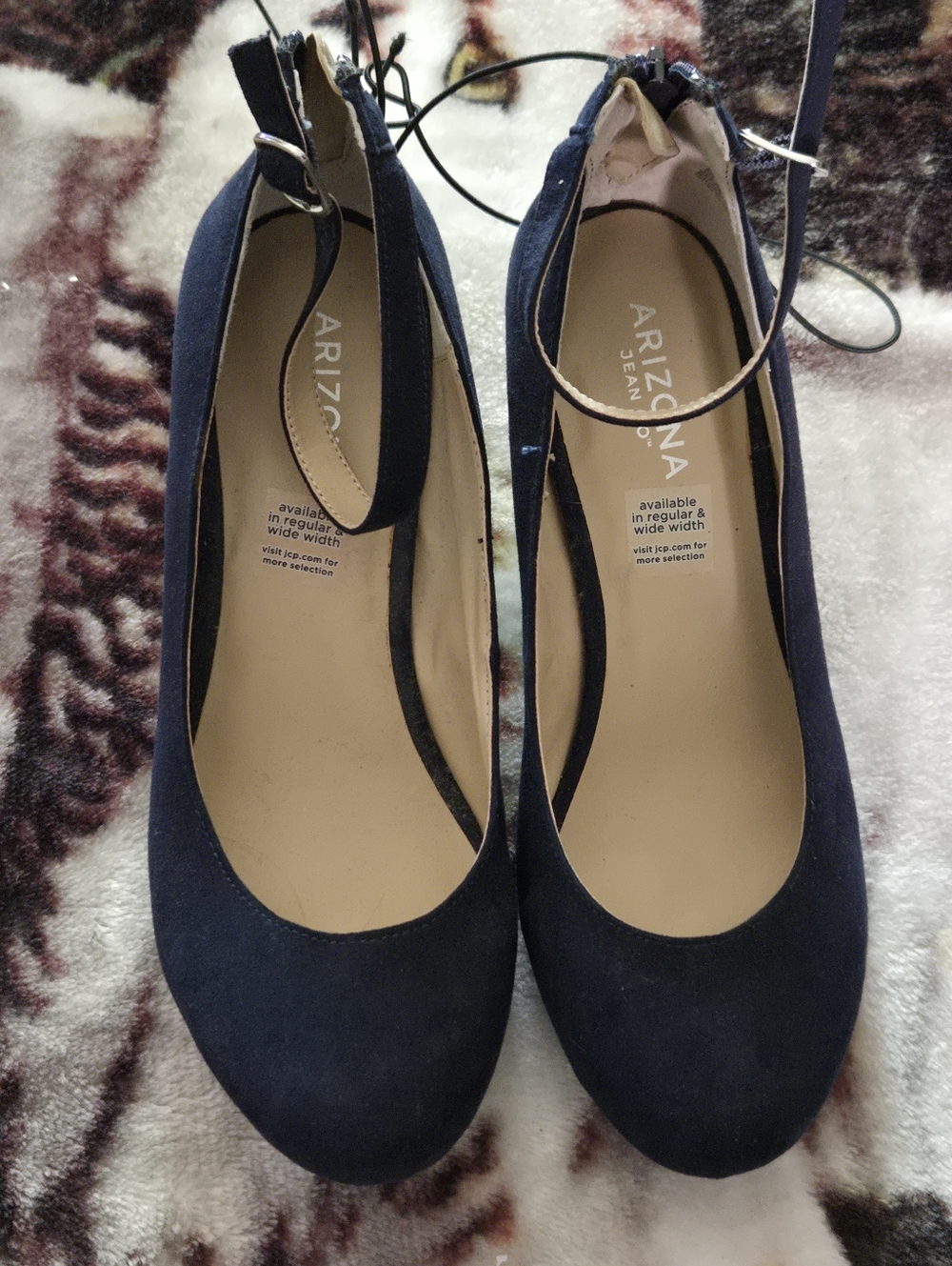 Arizona Jean Company Navy Ankle-Strap Heels